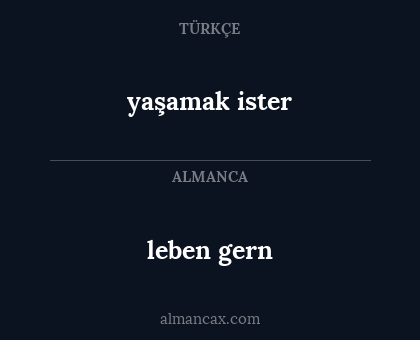 leben gern - yaşamak ister