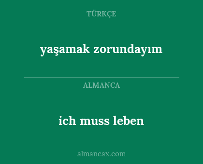 ich muss leben - yaşamak zorundayım