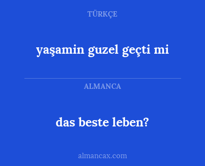 das beste leben? - yaşamin guzel geçti mi