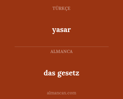 yasar - das gesetz