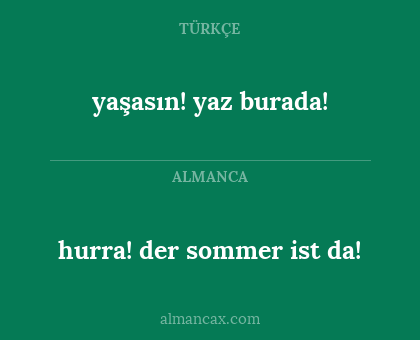 yaşasın! yaz burada! - hurra! der sommer ist da!