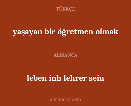 leben inh lehrer sein - yaşayan bir öğretmen olmak