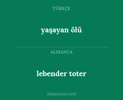 lebender toter - yaşayan ölü