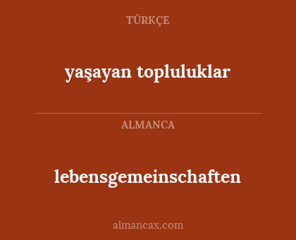 yaşayan topluluklar - lebensgemeinschaften
