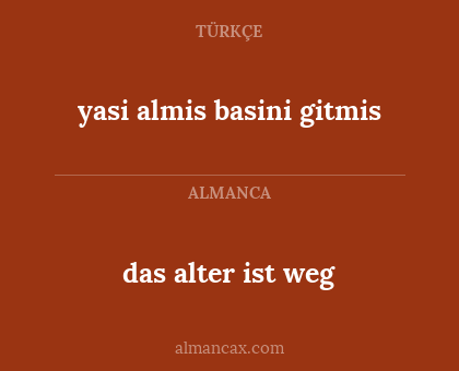 yasi almis basini gitmis - das alter ist weg