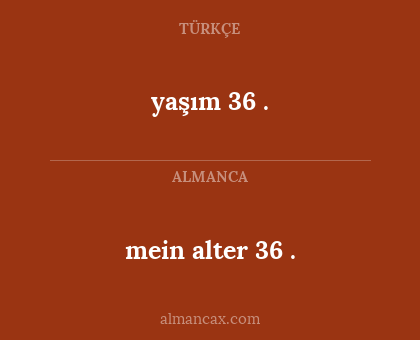 mein alter 36 . - yaşım 36 .