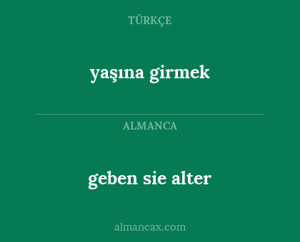 geben sie alter - yaşına girmek