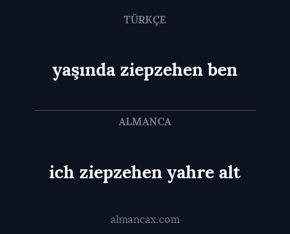 ich ziepzehen yahre alt - yaşında ziepzehen ben
