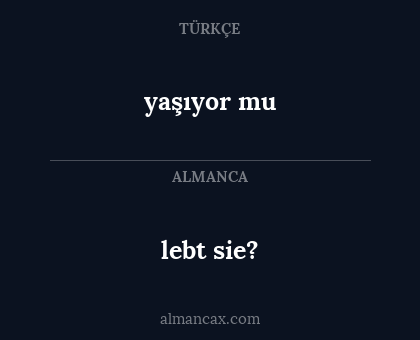 lebt sie? - yaşıyor mu