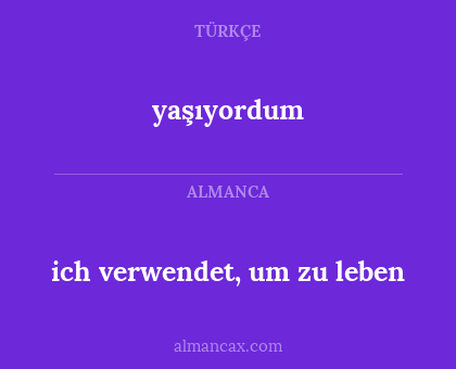 ich verwendet, um zu leben - yaşıyordum