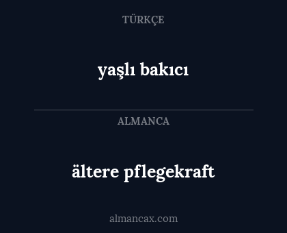 ältere pflegekraft - yaşlı bakıcı
