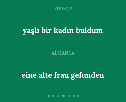 eine alte frau gefunden - yaşlı bir kadın buldum