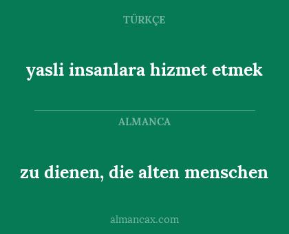 zu dienen, die alten menschen - yasli insanlara hizmet etmek