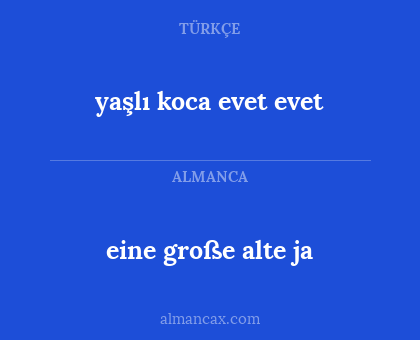 yaşlı koca evet evet - eine große alte ja