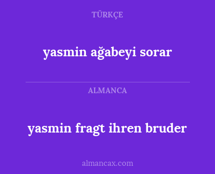 yasmin ağabeyi sorar - yasmin fragt ihren bruder