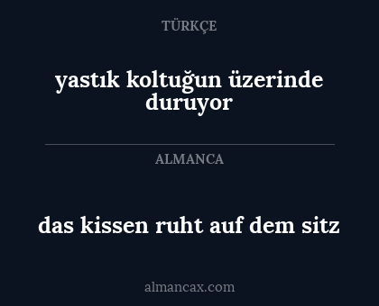 das kissen ruht auf dem sitz - yastık koltuğun üzerinde duruyor