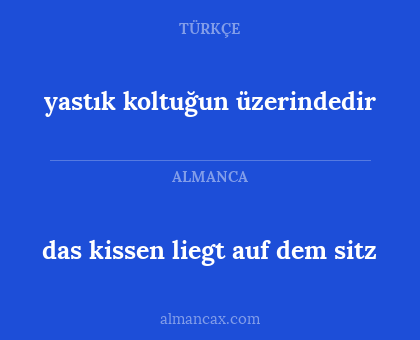 das kissen liegt auf dem sitz - yastık koltuğun üzerindedir