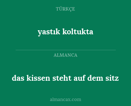 yastık koltukta - das kissen steht auf dem sitz