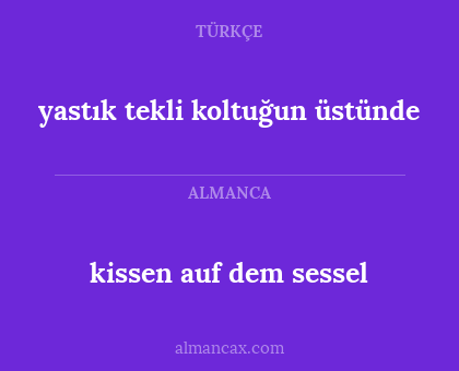 yastık tekli koltuğun üstünde - kissen auf dem sessel