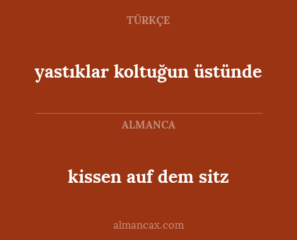 yastıklar koltuğun üstünde - kissen auf dem sitz