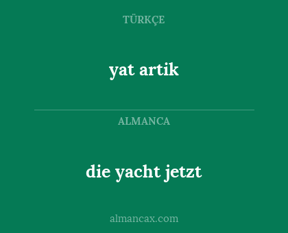 die yacht jetzt - yat artik