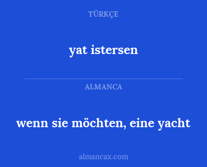 wenn sie möchten, eine yacht - yat istersen