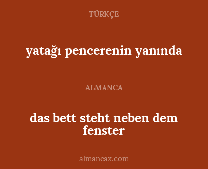 das bett steht neben dem fenster - yatağı pencerenin yanında
