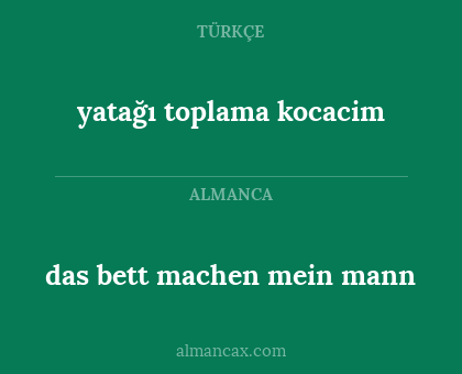 das bett machen mein mann - yatağı toplama kocacim