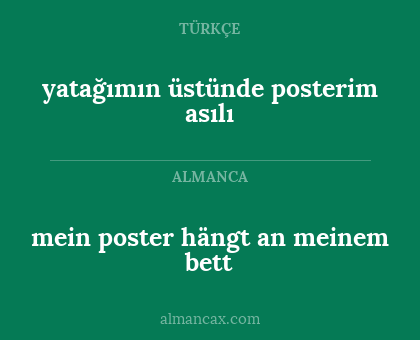 yatağımın üstünde posterim asılı - mein poster hängt an meinem bett