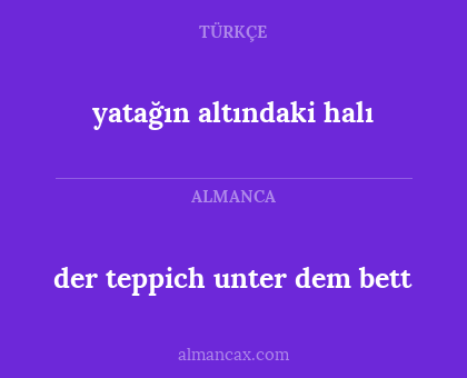 yatağın altındaki halı - der teppich unter dem bett