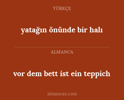 yatağın önünde bir halı - vor dem bett ist ein teppich