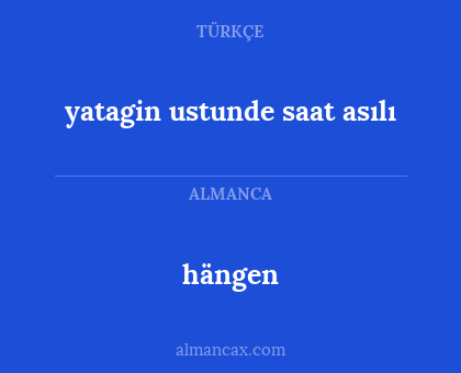 yatagin ustunde saat asılı - hängen
