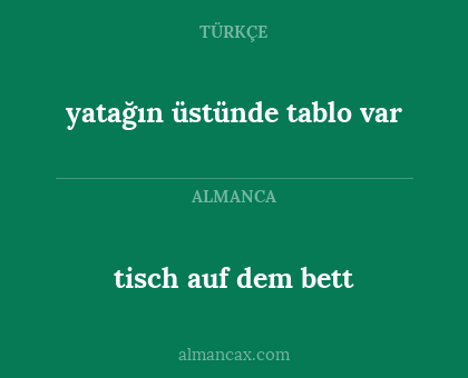 yatağın üstünde tablo var - tisch auf dem bett