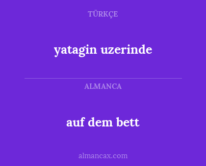 auf dem bett - yatagin uzerinde