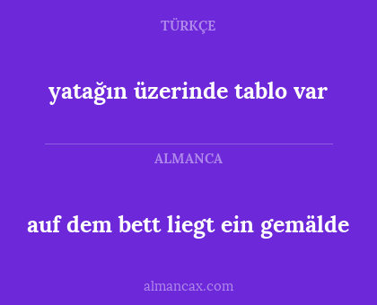 yatağın üzerinde tablo var - auf dem bett liegt ein gemälde