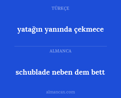 yatağın yanında çekmece - schublade neben dem bett