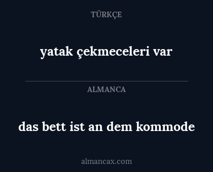 yatak çekmeceleri var - das bett ist an dem kommode
