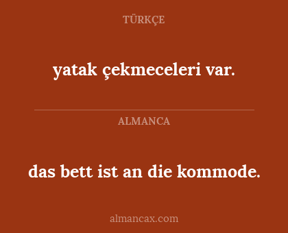 yatak çekmeceleri var. - das bett ist an die kommode.