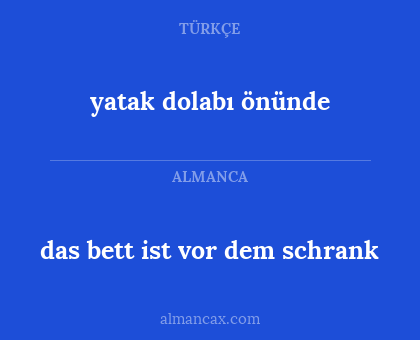 yatak dolabı önünde - das bett ist vor dem schrank