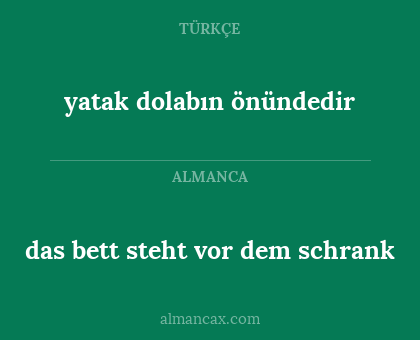 yatak dolabın önündedir - das bett steht vor dem schrank
