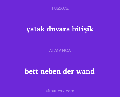 bett neben der wand - yatak duvara bitişik