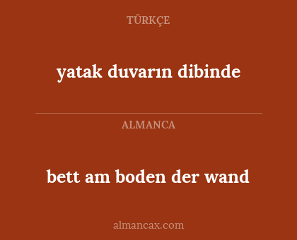 yatak duvarın dibinde - bett am boden der wand