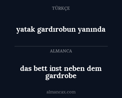 das bett i̇st neben dem gardrobe - yatak gardırobun yanında