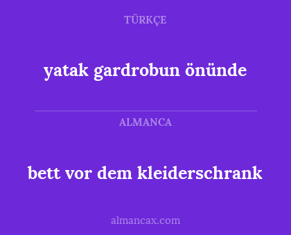yatak gardrobun önünde - bett vor dem kleiderschrank
