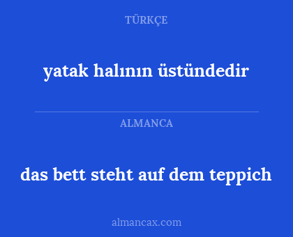 das bett steht auf dem teppich - yatak halının üstündedir