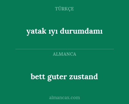 bett guter zustand - yatak ıyı durumdamı