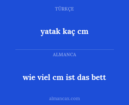 wie viel cm ist das bett - yatak kaç cm