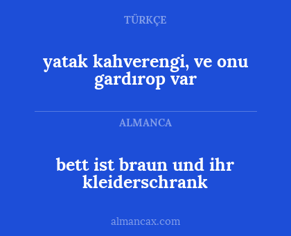 bett ist braun und ihr kleiderschrank - yatak kahverengi, ve onu gardırop var
