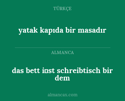 yatak kapıda bir masadır - das bett i̇st schreibtisch bir dem