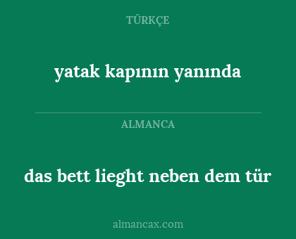 yatak kapının yanında - das bett lieght neben dem tür